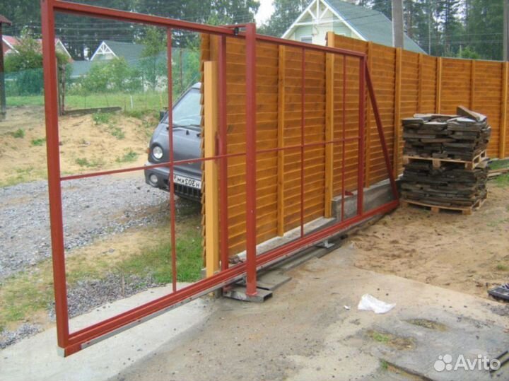 Откатные ворота с монтажом