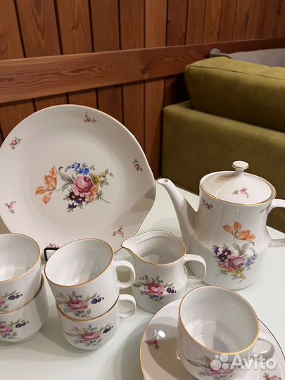 Чайный сервиз мейсенский букет богемия