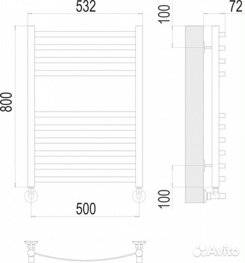 Полотенцесушитель водяной Terminus Авиэль П10 500