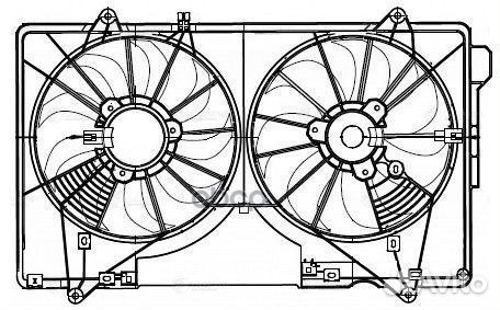 Э/вентиляторы охл. с кожухом (2 вент.) для а/м