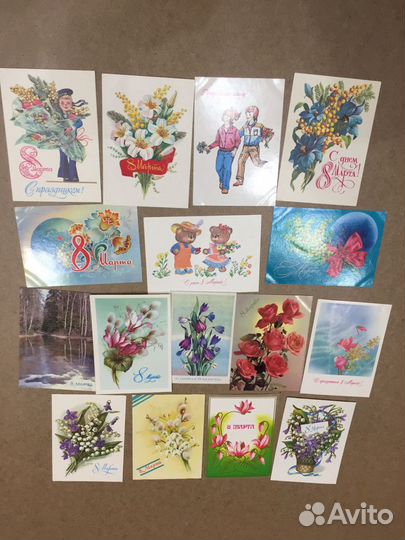 Открытки советские 8 марта 16 шт