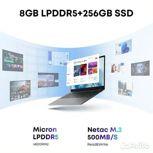 15,6 Ноутбук Chuwi GemiBookPlus, 8/256 гб