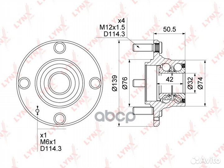 WH-1337 Ступица lynxauto WH-1337 lynxauto