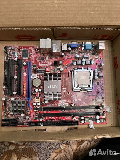 Материнская плата с процессором и памятью