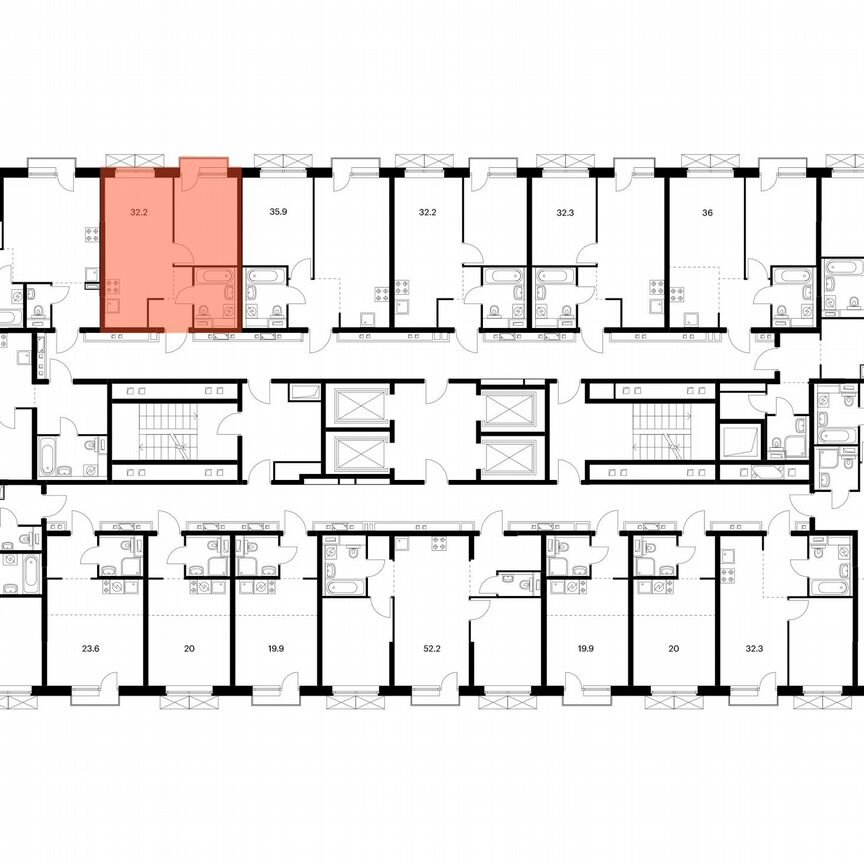 1-к. квартира, 32,2 м², 7/24 эт.