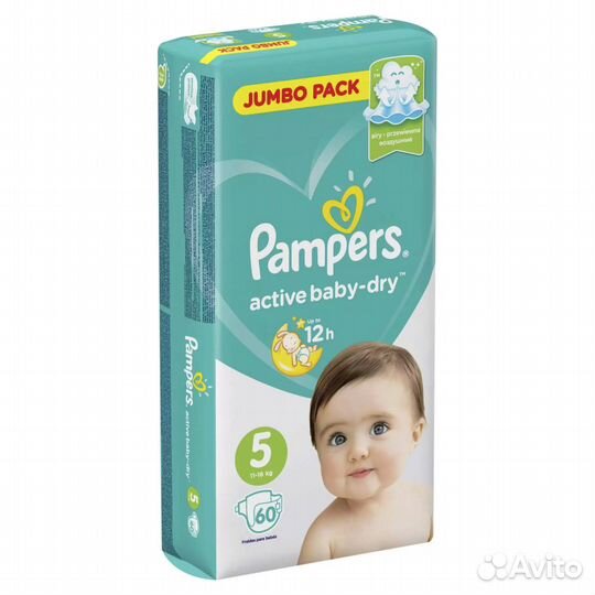 Подгузники Pampers Active Baby-Dry Junior 60 шт