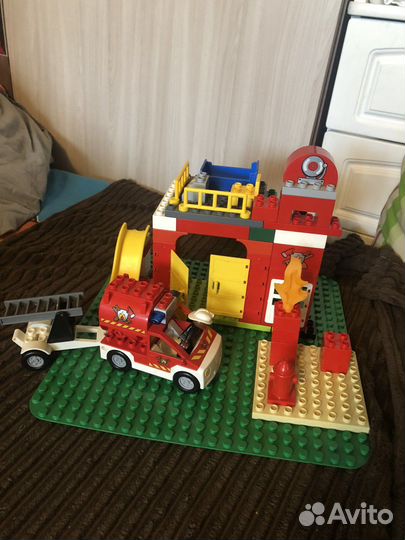 Lego duplo 6168 пожарная+пластина