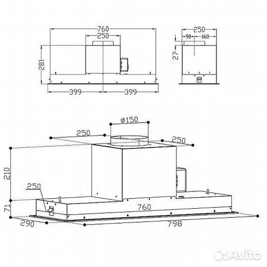 Вытяжка korting KHI 9099 icgn