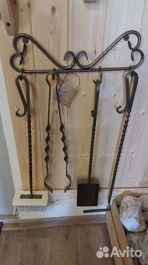 Набор каминный 4 предмета настенный