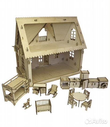 Кукольный домик с мебелью
