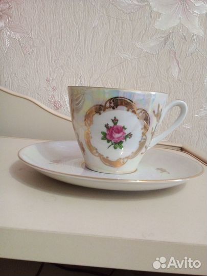 Чашка с блюдцем новая