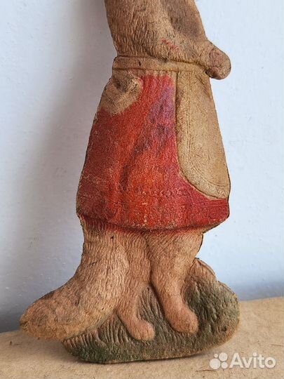 Старинная елочная игрушка объемный картонаж лиса