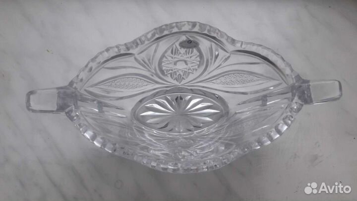 Хрустальный салатник, ваза СССР, селёдочница