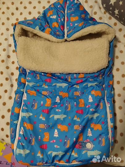 Зимний конверт в коляску на овчине