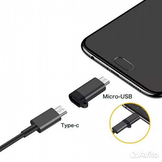 Переходник с micro usb (вход) на type c (выход)
