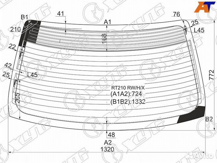 Стекло заднее для Toyota Corona Premio 210 1996-1997 477691