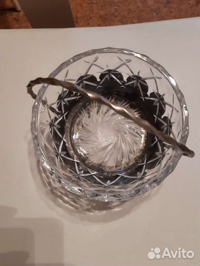 Хрустальная корзинка-конфетница