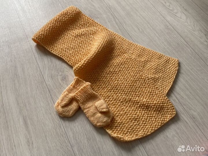 Шарф и варежки детские