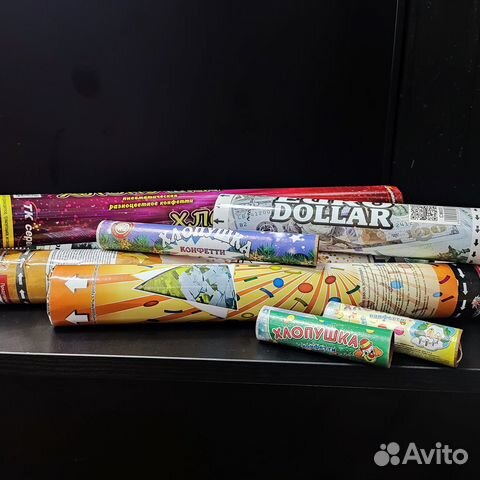 Хлопушки от 10 до 60 см Салют, Фейерверк