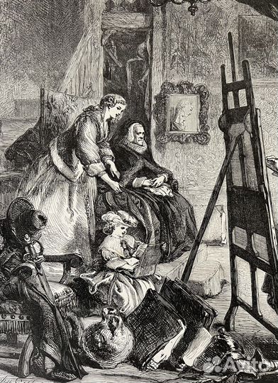 L'Atelier de Rembrandt, tableau de J. Gilbert