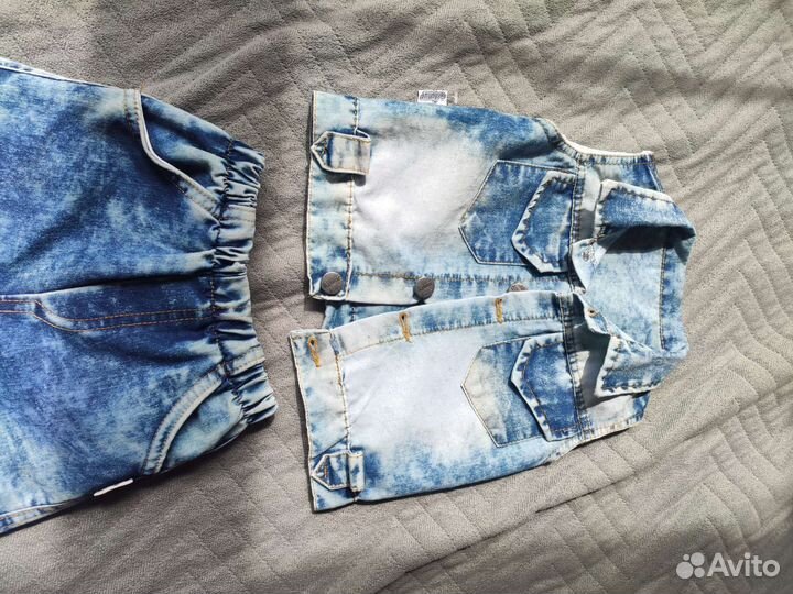 Джинсовый костюм для мальчика 92