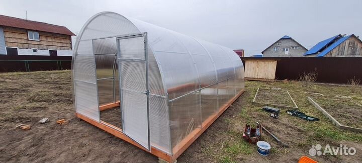 Теплица Люкс усил. двойная дуга 3*12м (каркас+спк)