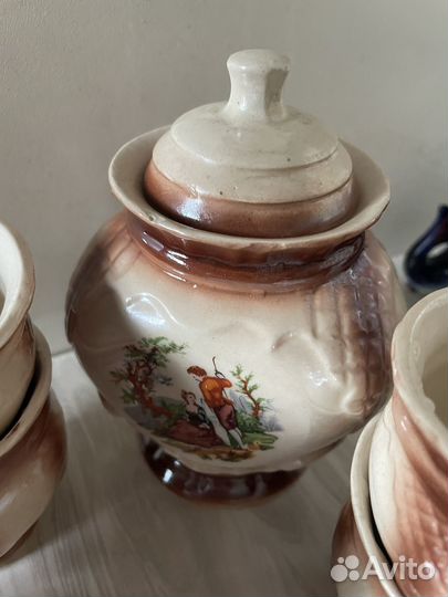 Сахарница и 6 кофейных чашек сервиз Мадонна