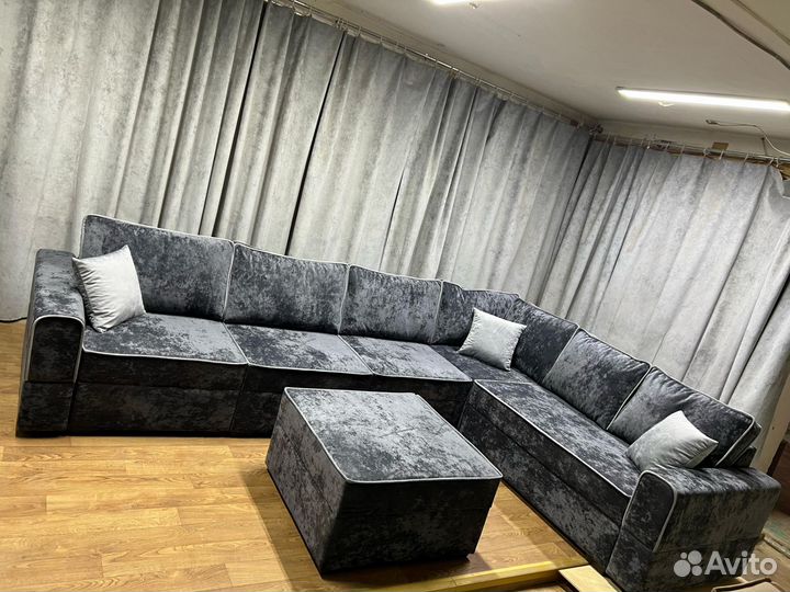 Угловой диван Каро 350*260см велюр антивандальный