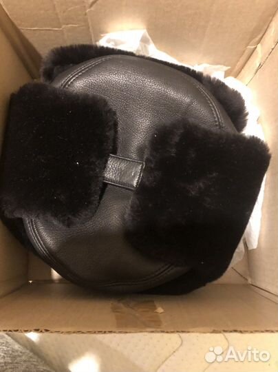 Шапка ушанка мужская нат.кожа, мутон, новая