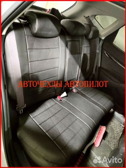 Чехлы Автопилот Kia Seltos из экокожи чёрные Класс