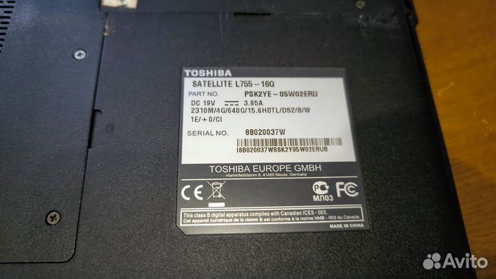 Toshiba satellite L755-16Q