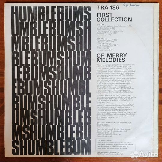 The Humblebums Collection Of Merry Melodies lp uk