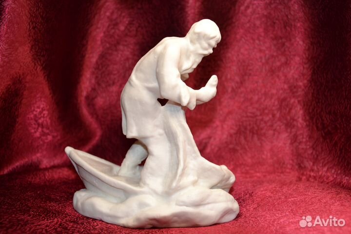 Статуэтка Старик и золотая рыбка 50-е г. бисквит