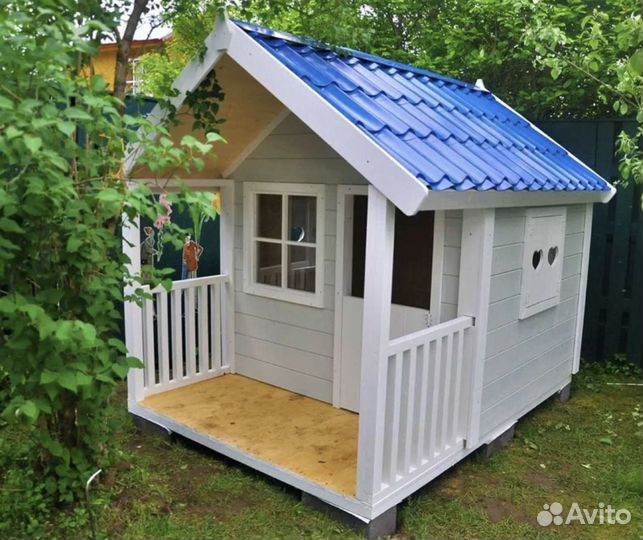 Детский игровой домик уличный деревянный