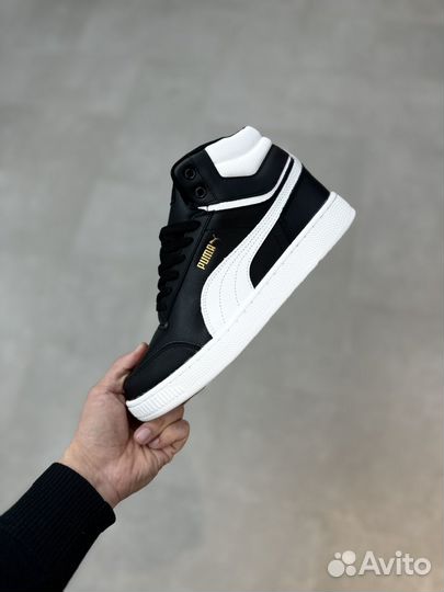 Кеды зимние Puma mid black/white (мех)