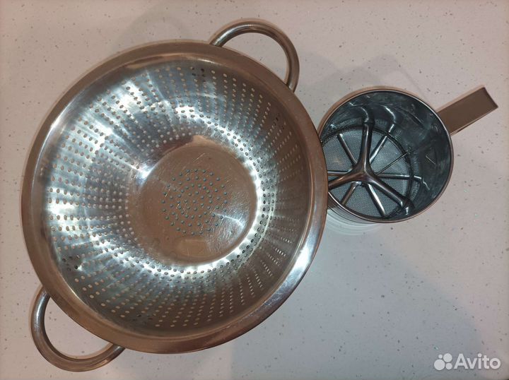 Дуршлаг нержавейка + кружка сито