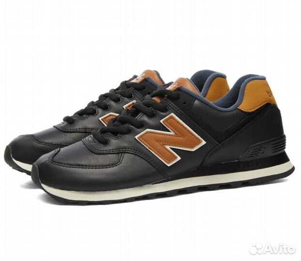 New balance ML574OMD кожаные чёрные 44EUR оригинал