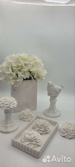 Пион из гипса декор интерьера,Аромакамень