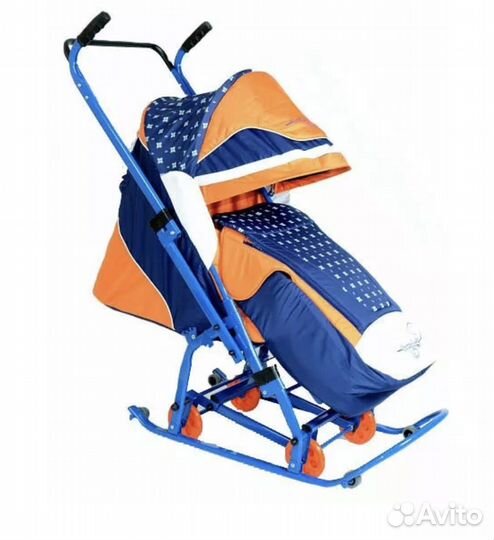 Детские санки коляска с колесами