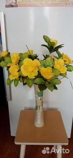 Новые цветы в горшочке - розы, 2 вазы - новые