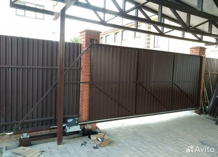 Откатные ворота с установкой