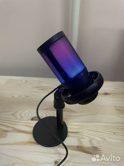 Микрофон студийный конденсаторный с RGB, новый