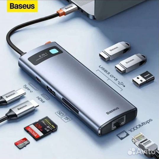 Baseus usb hub 8 in 1 hdmi 4k