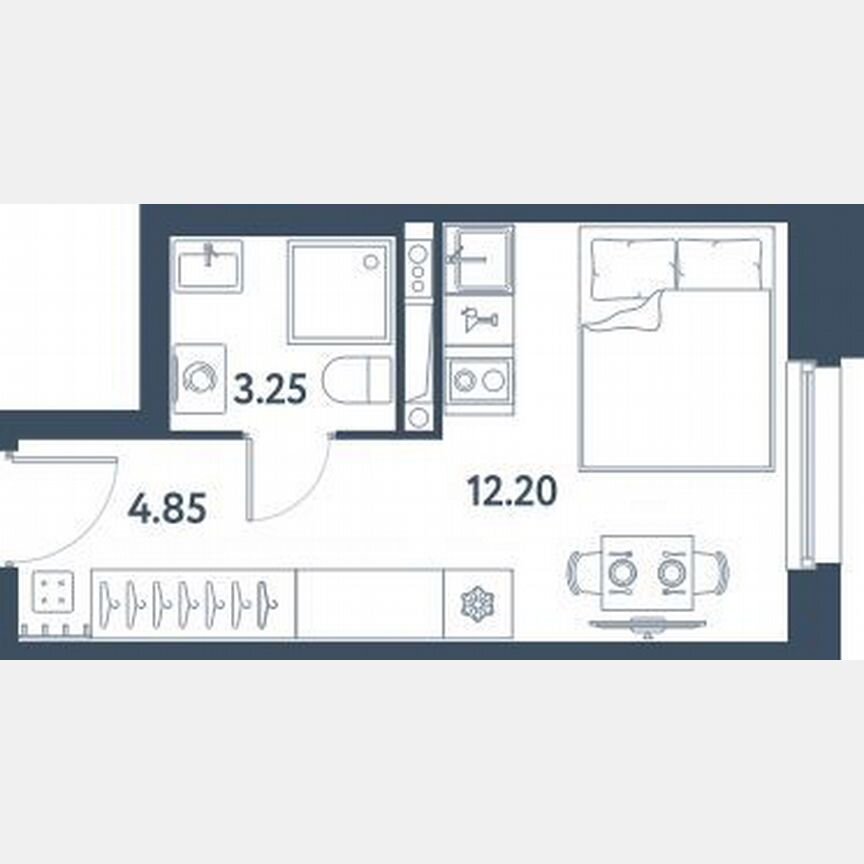 Апартаменты-студия, 20,3 м², 3/16 эт.