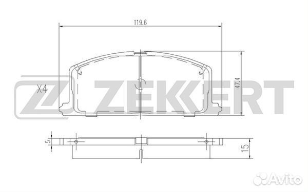 Колодки торм. диск. передн. Toyota Camry (V10 V20) 82- Carina (T150 T160 T170) 83- Corolla (E80-E1