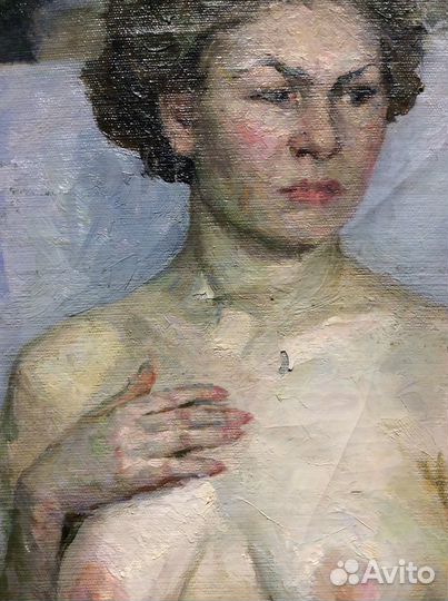 Картина маслом. Позирующая модель. 1950-е гг