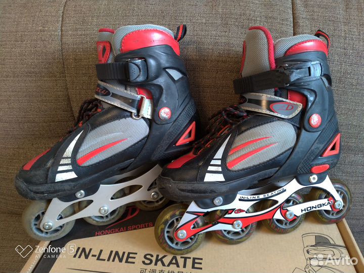 Роликовые коньки раздвижные (размер 35-38)