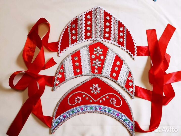 Кокошник детский с лентами