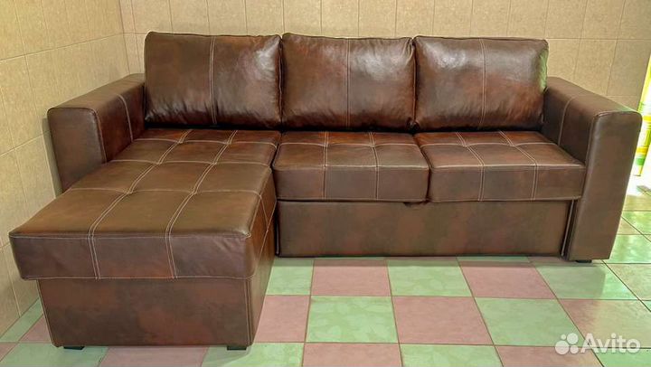 Диван кровать, кожаный, финский