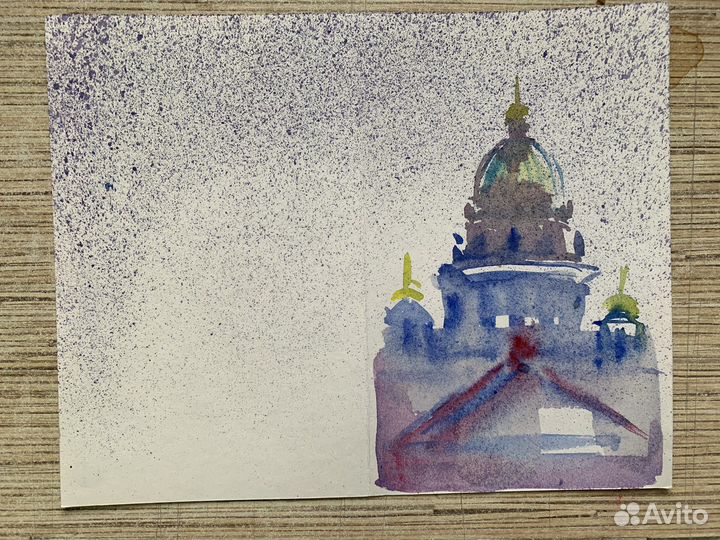 Открытки Петербург акварель ручная работа